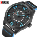 CURREN 8258 Men Quartz Watches Sport Wrist Watch Fashion New Military Style Men Watch With 3D Surface Online